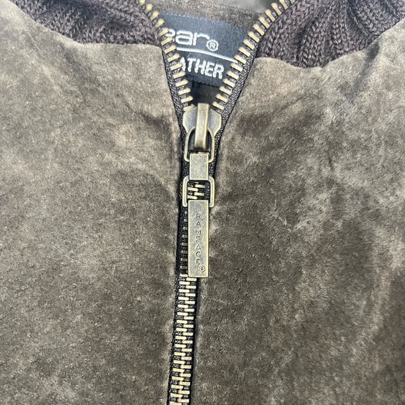 New Vintage 90s Rampage Brown Suede Leather Zip Up Jacket size medium - Picture 7 of 7